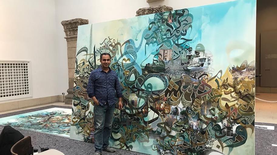 خالد الساعي:جدارية "سورية حديقة التاريخ" تحمل رسائل فنية وإنسانية