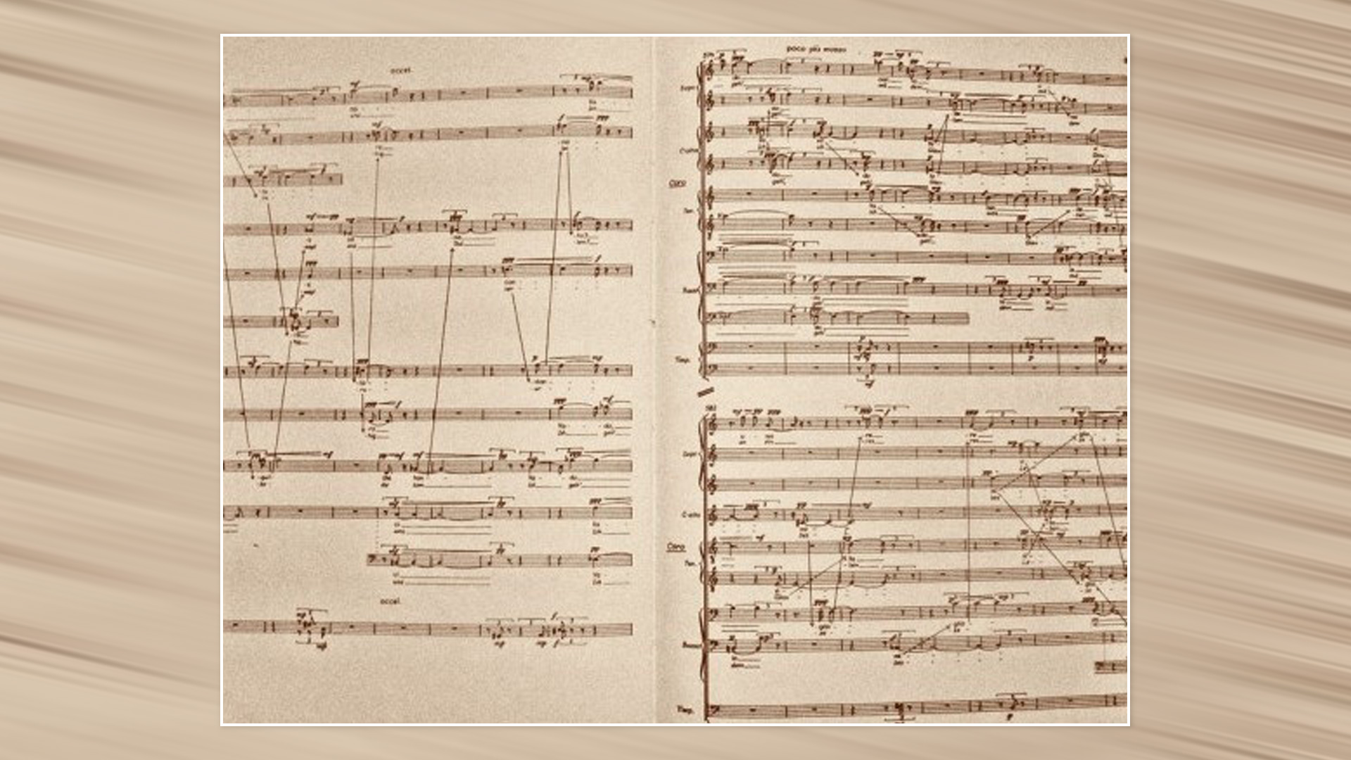 صفحة من مُدوَّنة"Il canto sospeso"للمؤلف الموسيقي الإيطالي لويجي 